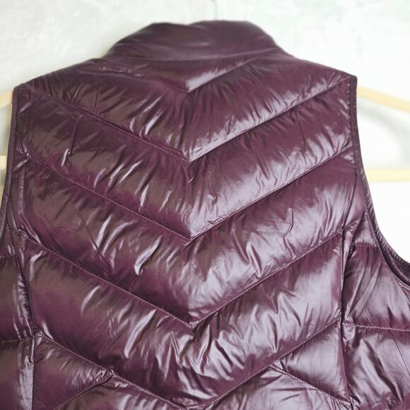 J.jill Down Burgundy Small long length Vest with Zip & Side Zip. Warm Soft Comfy - Picture 5 of 16